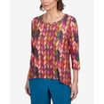 thumbnail image 6 of Alfred Dunner Womens Chevron Knit Sharkbite Hem Top, 6 of 6