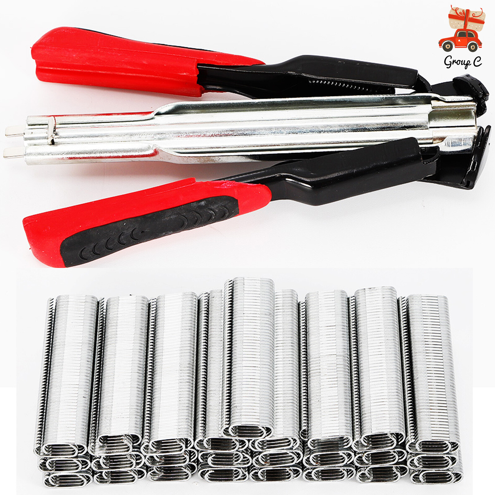 Hog Ring Pliers Kit 2500* C Clips Household Hand Tools 28*13*3cm for Seat Cover Upholstery