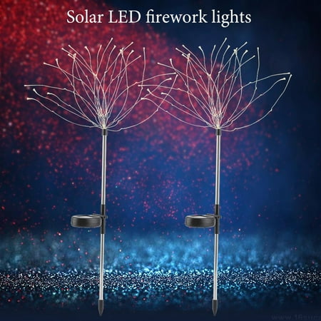 Outdoor Solar Party Lights 2Pcs Firework Fairy Light Solar Powered Outdoor LED String Lights Party Holidays Decorative Firework Fairy Light, Solar Fairy Light ()