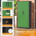 thumbnail image 3 of SOLAURA 71" Metal Garage Storage Cabinet with Locking Doors and Adjustable Shelves for Home, Office(Black Green), 3 of 7