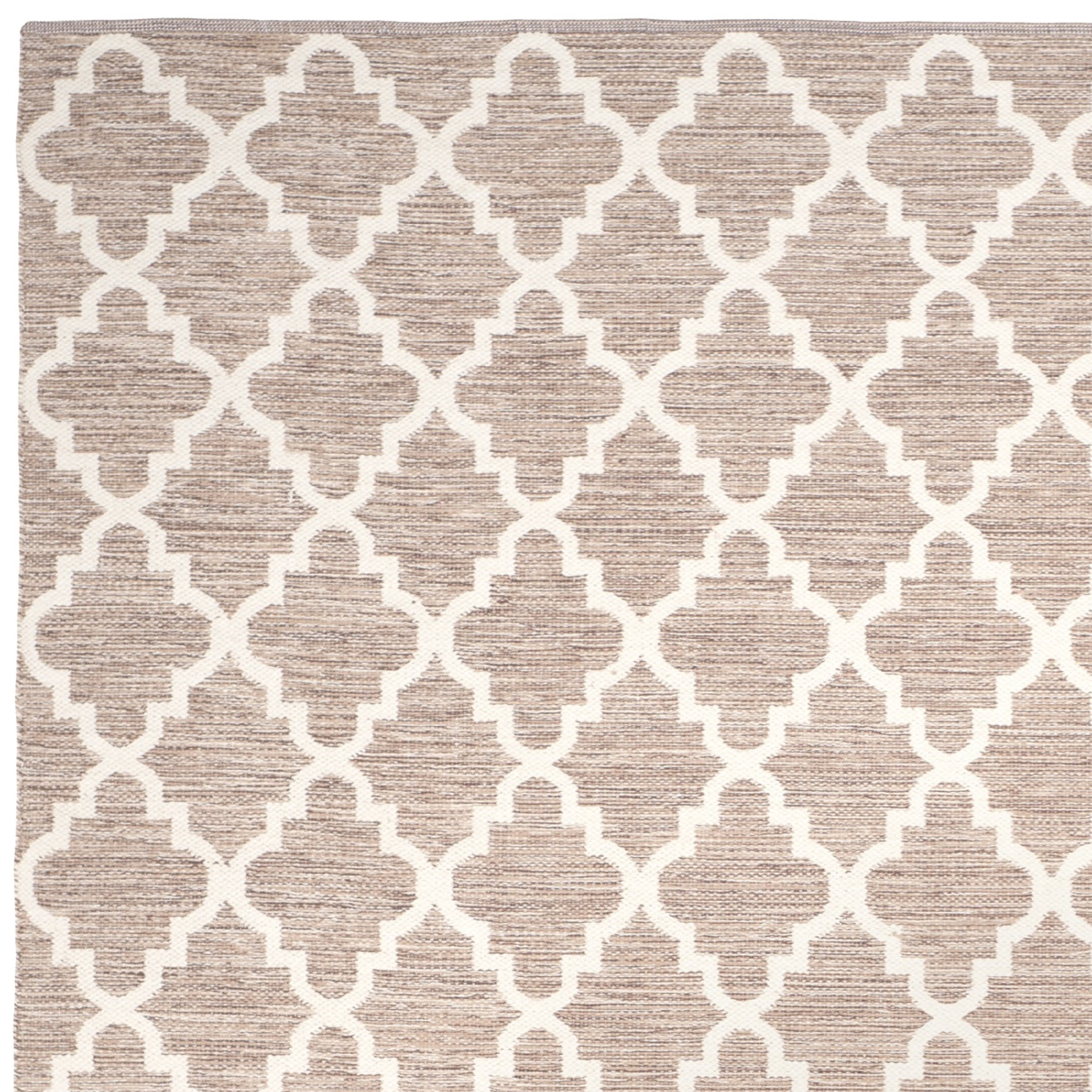 SAFAVIEH Montauk Crispian Geometric Quatrefoils Cotton Area Rug, Beige/Ivory, 11' x 15'