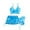Sky Blue, variant on Girls 3 Piece High Waist Bikini Set Beach Swimsuit with Cover Up Outfit for Pool and Ocean Swimming Activities