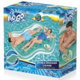 thumbnail image 2 of H2OGO! Double Designer Pool Lounge - 7'4" x 68.5" - Bestway Inlfatable, Fits 2 Adults, Built-In Cooler Area For Snacks & Drinks, Pool & Water Accessory, Easy Inflate & Deflate, 2 of 9