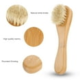 thumbnail image 3 of Face Brush, Wooden Handle Manual Face Dry Brush, Bristles Exfoliating Face Brushes, 3 of 9