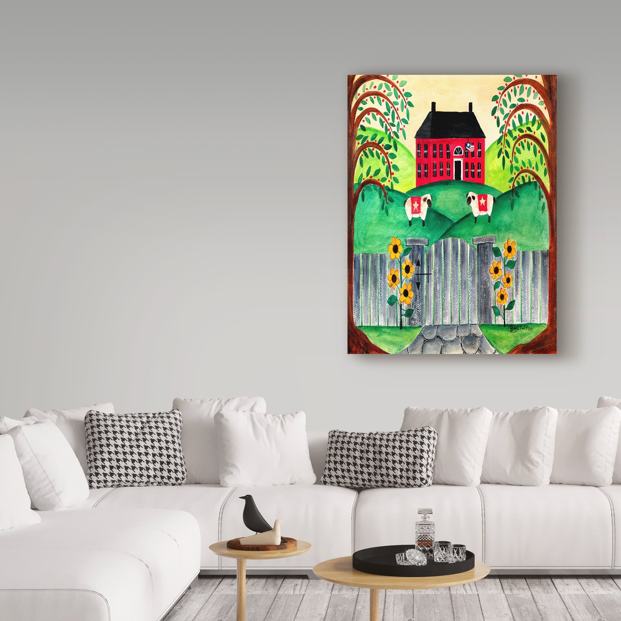 Trademark Fine Art 'Sheep At Home' Canvas Art by Cheryl Bartley