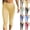 18# Yellow, variant on Womens Gingham Check Capri Leggings Low Rise Slim Fit Yoga Capris Scalloped Waist Casual Cropped Pants with Side Slit Hem Black XXL
