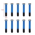 thumbnail image 1 of 10Pcs Reusable Hook Loop Nylon Straps Reverse Colored Fastening Tape Self Adhesive Cable Ties Wrap Bundle Fixed Ties T-Shaped blue 20x2cm, 1 of 6