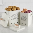 thumbnail image 5 of Pethiy 2-Piece Metal Potato Onion Storage Set, Kitchen Vegetable Bins with Aerating Holes & Lids, Pantry Organizers for Long Shelf Life - White, 5 of 7