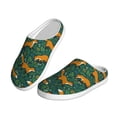 thumbnail image 2 of Yiaed Green Plants with Fox Print Slippers Fuzzy Warm Cozy Slippers Non Slip House Slippers For Indoor Outdoor Slippers House Slippers-11, 2 of 7