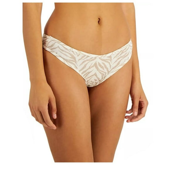 Jenni Women's Ribbed Thong-Tiger Beige/Khaki-Medium