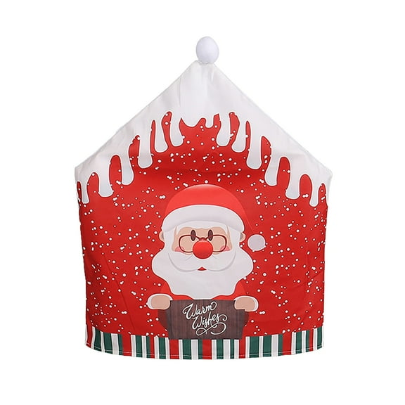 Santa Chair Cover Cloth Printed Snowman Cute Chair Cover Restaurant Bar Party Decoration Christmas Decoration