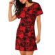 thumbnail image 2 of Easygdp Red Skulls 3 Camisón de manga corta para mujer, informal, estampado, 2 of 6