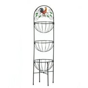 Angle View: Rooster 3-Tier Kitchen Basket