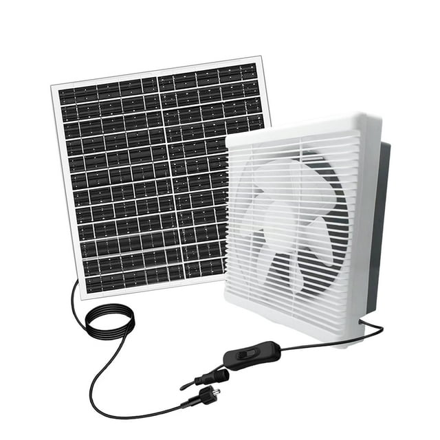 Ventilador de ventilación solar, extractor de aire de 12 V con caja de obturador de alta velocidad para 8 pulgadas