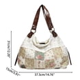 thumbnail image 2 of CSStudio Vintage Floral Lace Patchwork Shoulder Tote Soft Polyester Large Capacity Hobo Bag For Daily Travel Shopping, 2 of 8