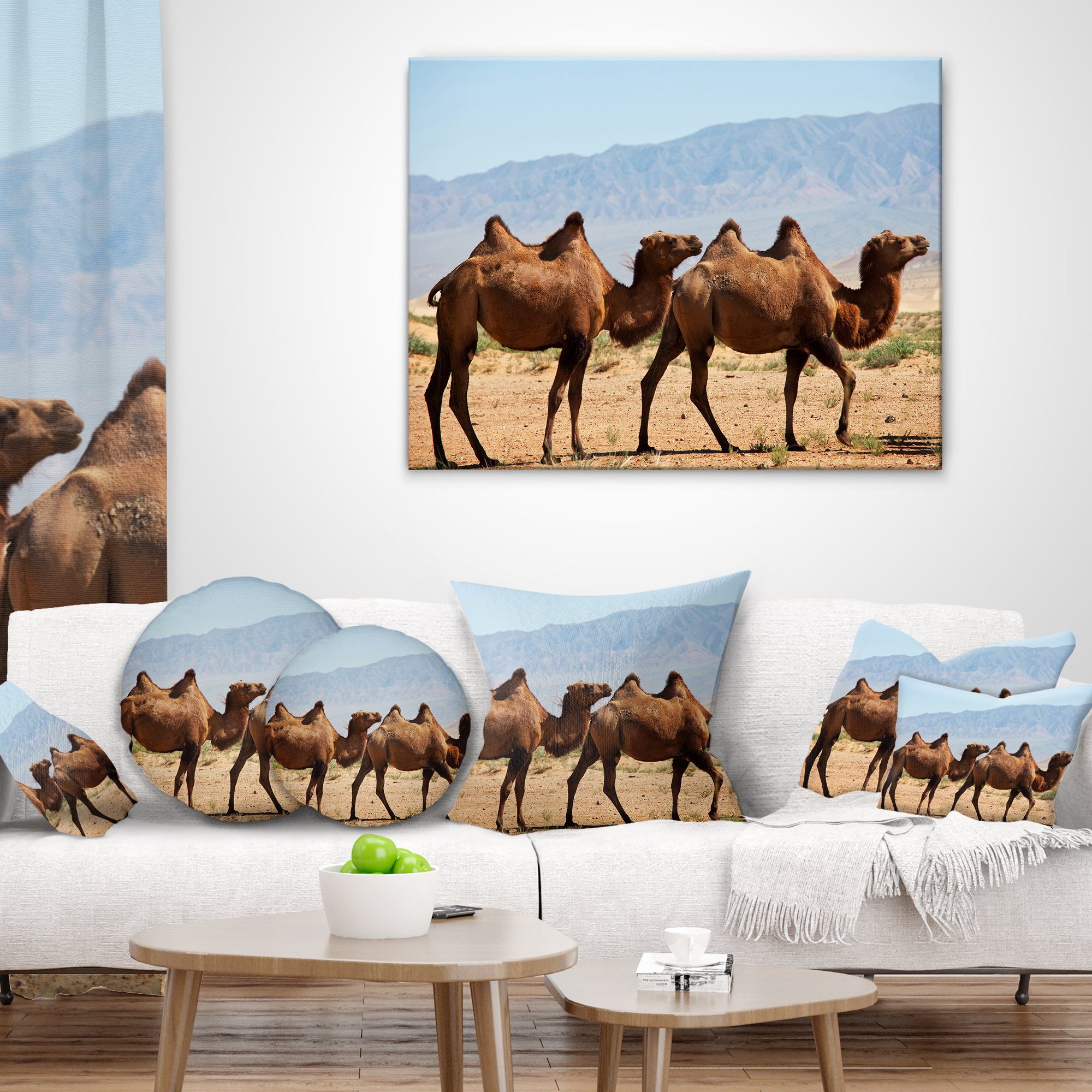 Designart 12" x 20" Brown Polyester Throw Pillow