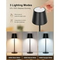 thumbnail image 4 of Lampes de Table Portatives, Lot de 2, DEL Sans Fil 6000 mAh avec Gradation Continue à 3 Couleurs pour Usage Intérieur et Extérieur, 4 of 6