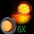 thumbnail image 3 of CCIYU QTY(6) Trailer Truck Amber Led 12V Round Side Marker Light Clearance Lamp Assembly w/Rubber Mounting Grommet and Pigtails, 3 of 5
