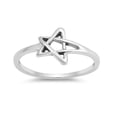 thumbnail image 1 of Oxidized Sterling Silver Jewesh Star Ring, 1 of 3