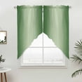 thumbnail image 5 of Green Ombre Kitchen Window Curtains, Swag Curtains Valance for Bedroom Living Room Bathroom, Modern Gradient Abstract Art Rod Pocket Window Treatment Curtain Block Drapes 2 Panels 36"x36", 5 of 9