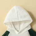 thumbnail image 5 of Zanarzt Baby Rompers Girl Long Sleeve Baby Boy Girl Spring Clothes Oversized Hooded Pullover Sweatshirt Romper Color Block Bodysuit Army Green,0-6 Months, 5 of 9