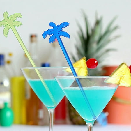 

MATHOWAL 50 Pieces 18cm Swizzle Sticks Cocktail Stirrers Plastic for Bar Disposible Plastic Star Top Crystal Swizzle Sticks (Multicolor)