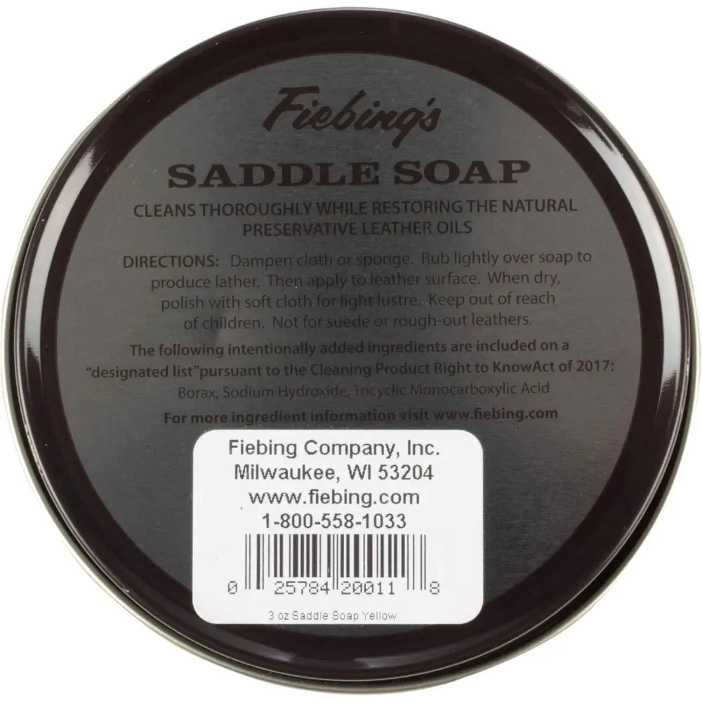 Fiebing's Yellow Saddle Soap Cleans & Lubricates Leather Saddles Boots Shoes 12 oz. 2PCK