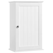 Topeakmart Bathroom Kitchen Wall Storage Cabinet with 3 Tiers and 1 Door, White
