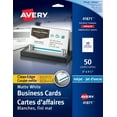 thumbnail image 1 of Avery Cartes d'affaires, Coupe nette, blanche fini mat, 2 po x 3 po, pour imprimante à jet d'encre, 10 Cartes/Feuille, 5 Feuilles/paquet, 50 Cartes -41871, 1 of 7