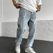 FcBaudy Full Length Pants Jeans Men's Spring And Summer Fashion Casual Sports Jeans Denim Pants Mens pants