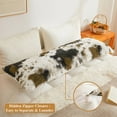 thumbnail image 3 of XeGe 20x54 Fluffy Body Pillow Cover, Cow Print Plush Fuzzy Faux Fur Body Pillowcase with Zipper, Farmhouse Shaggy Furry Long Pillow Cover for Pregnant Women Side Sleeper, Cow Print Brown, 3 of 7