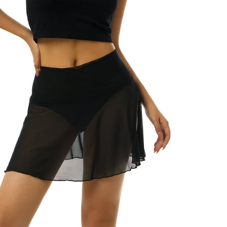 2022 Womenacute;s Mini Skirts Beach Cover-Ups High Waist Solid Color See Through Mini Skirt Bikini Cover Up Summer Beachwear