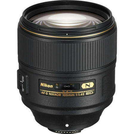 Nikon - AF-S NIKKOR 105mm f/1.4E ED Telephoto Lens for Select F-Mount Cameras - black