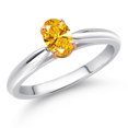 thumbnail image 2 of Gem Stone King 10K 2 Tone Gold Golden Yellow Zirconia Ring for Women (0.43 Cttw, Gemstone Birthstone, Oval 6X4MM, Available in Size 5, 6, 7, 8, 9), 2 of 4