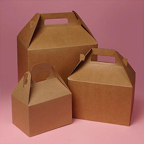 Cardboard Mini Kraft Gable Boxes 4 X 21/2 X 21/2 Bakery Boxes 10