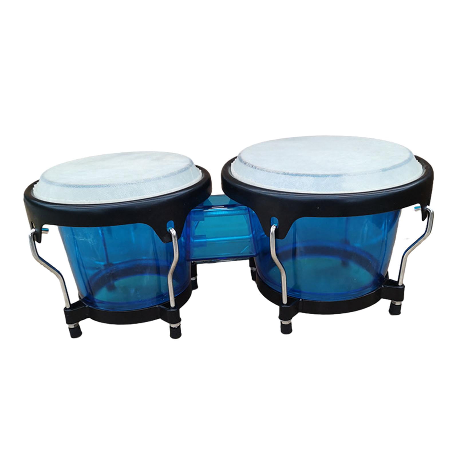 LeeQinersw Bongo Drum Set Music Instruments Educational African Drum 6'' and 7 '' for Gifts Blue