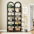 thumbnail image 3 of Tribesigns 6-Tier Open Bookshelf, 78.7" Tall Arched Bookcase Narrow Bookshelf, Black, 3 of 5