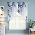 thumbnail image 6 of Swag Valance Curtains for Windows, Blue Purple Floral Light Filtering Kitchen Curtains with Rod Pocket, Ombre Butterflies Modern Art Spring Window Treatment Valances for Living Room, 36x63 - 2 PCS, 6 of 9