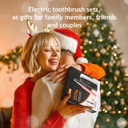 Fairywill Electric Toothbrush for Adults,Dual Pack with Travel Case 60 Day Battery Sonic Toothbrush,47,000 VPM 5 Modes IPX7 Waterproof 8 Brush Heads for Couples Family,Black & Pink