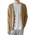 thumbnail image 2 of RUTAYY Men's Knitted Sweater V-Neck Long Sleeve Solid Color Button Closed Casual Cardigan Coat Chic Versatile Tops, 2 of 3