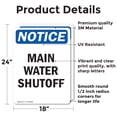 thumbnail image 2 of (2 Pack) Main Water Shutoff OSHA Notice Sign 18 Inch X 24 Inch Vinyl Label Decal Sticker Weather Resistant, UV Protected for Workplace, Business, and Construction Site, Made in the USA, 2 of 7