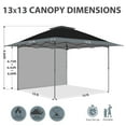 thumbnail image 6 of EAGLE PEAK 13x13 Pop up Outdoor Canopy Tent Instant Folding Shelter with One Privacy Curtain,Black/Gray, 6 of 8