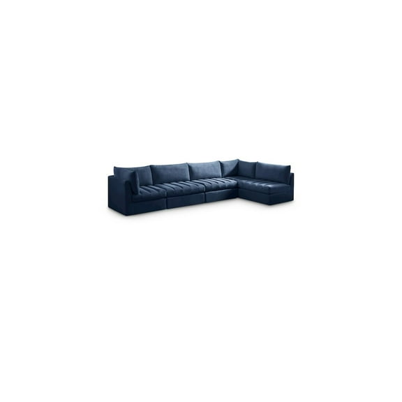 Meridian Furniture Jacob Navy Velvet Modular Sectional