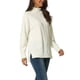 thumbnail image 4 of Suéter de túnica de manga larga con cuello alto y dobladillo dividido para mujer Inspire Chic L Blanco, 4 of 6