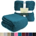 thumbnail image 2 of Soft Fuzzy Faux Fur Sherpa Fleece Throw Blanket - Warm Thick Fluffy Plush Cozy Reversible Shaggy Blanket for Sofa and Bed -Comfy Furry Blanket, 2 of 4