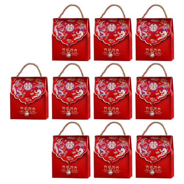 10 cajas de almacenamiento para regalos de boda, bolsas de almacenamiento para dulces y bocadillos, cajas de dulces portátiles