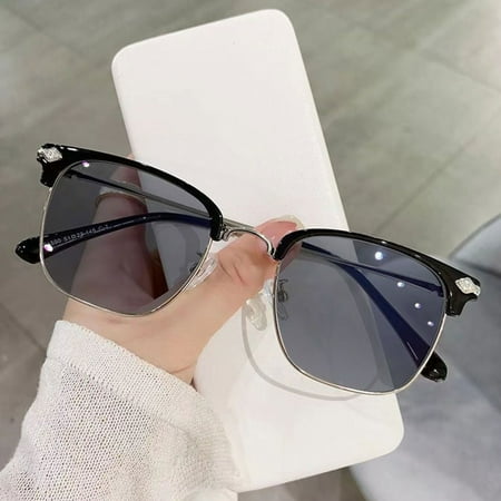 

Nearsighted Distance Glasses Radiation Protection Optical Spectacle Simple for Unisex Daily Use 250 Discolored Nebula Gray Starlight Black Silver
