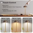 thumbnail image 2 of 2 Pack LED Cordless Table Lamp Rechargeable,5000mAh Battery Operated Table Lamp, 3 Color Stepless Dimming Metal Table Light with Memory Function for Outdoor, Dinner, Patio, Home.(Brown), 2 of 8