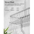 thumbnail image 3 of Hanging Shower Caddy Over Shower Head with 10 Hooks for Razor/Sponge, Soap Basket Never Rust Aluminum, Large - Silver, 3 of 8
