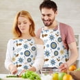 thumbnail image 3 of Pioneer Flower Floral Print Pattern Apron for Women and Men, Cotton Linen Waterproof with Pockets, Adjustable, 33x27 Inch for Kitchen, Gardening, BBQ, Salon, 3 of 6